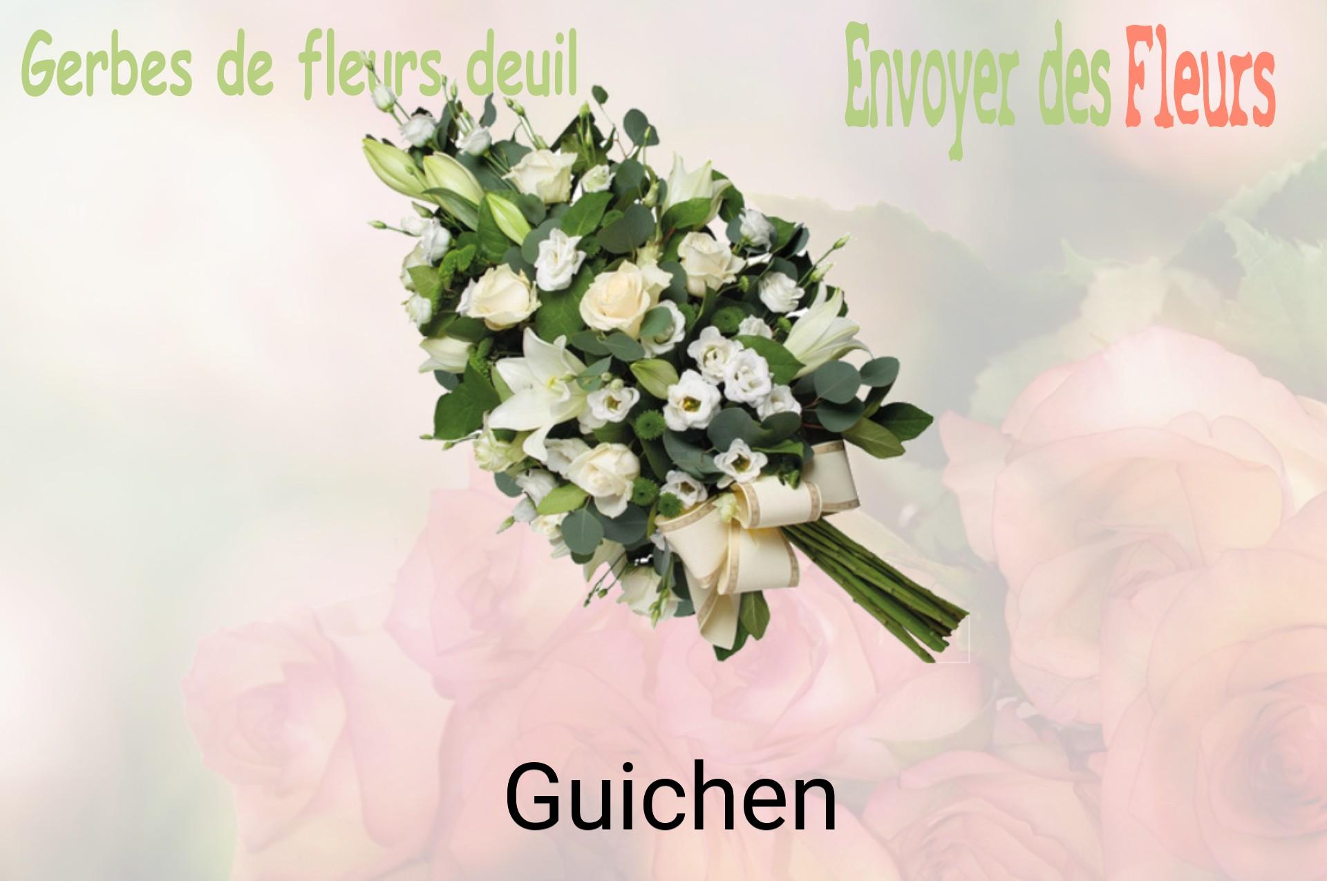 Gerbe de fleurs de deuil livrée à Guichen